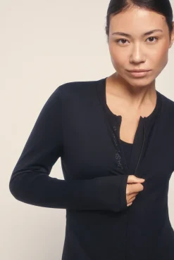Chaqueta entallada cremallera negro