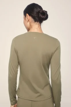 Chaqueta entallada cremallera caqui