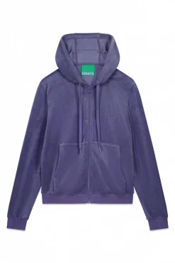 Chaqueta terciopelo cremallera azul