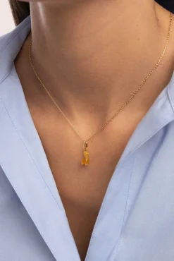 Charm Llama Stone Plata Baño Oro