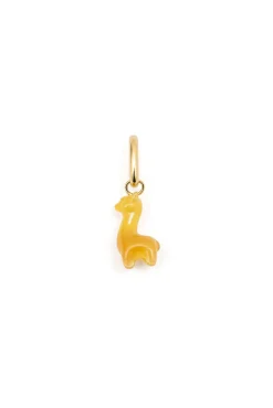 Charm Llama Stone Plata Baño Oro