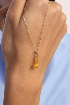 Charm Llama Stone Plata Baño Oro