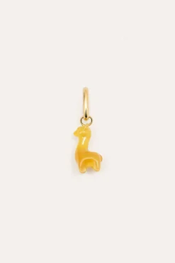 Charm Llama Stone Plata Baño Oro
