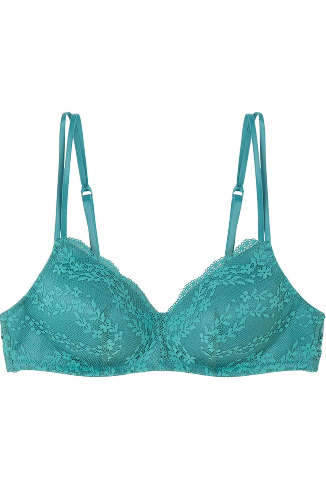 CHARMING Sujetador triangular encaje relleno verde