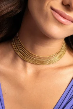 Choker Cleopatra Premium Acero Baño Oro