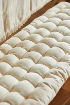Cojín de banco de algodón beige lavable Gavema
