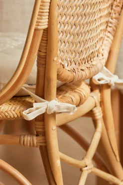 Cojín para silla redondo lavable de algodón beige Gavema