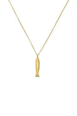 Collar Aqua Fish Acero Baño Oro