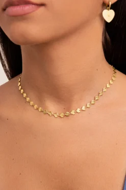 Collar Shells Acero Baño Oro