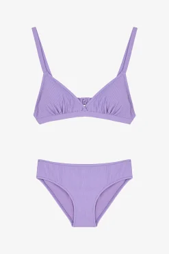 Conjunto de bikini morado brillos