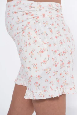 Conjunto de pijama canalé flores premamá