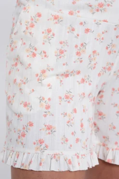 Conjunto de pijama canalé flores premamá