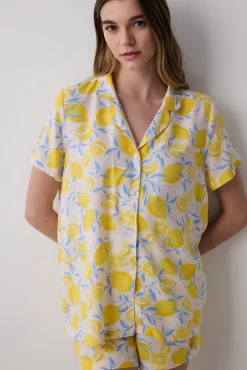 Conjunto de pijama corto limones