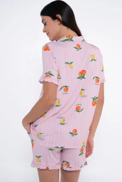 Conjunto de pijama estampado frutas premamá