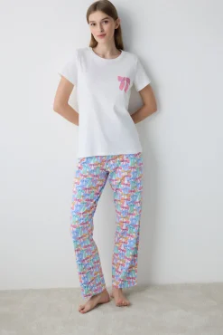 Conjunto de pijama largo estampado