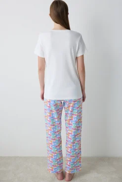 Conjunto de pijama largo estampado