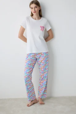 Conjunto de pijama largo estampado