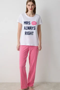 Conjunto de pijama largo rayas