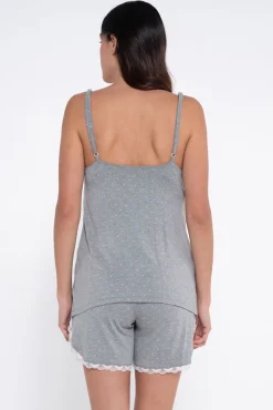 Conjunto de pijama premamá estampado topos