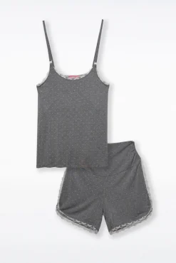 Conjunto de pijama premamá estampado topos
