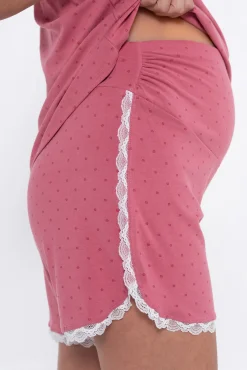 Conjunto de pijama premamá estampado topos
