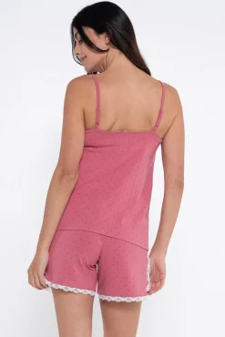 Conjunto de pijama premamá estampado topos