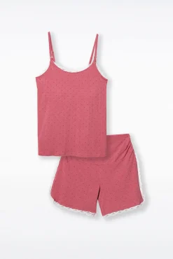 Conjunto de pijama premamá estampado topos