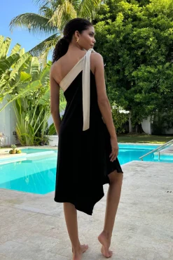 Falda multiposición negra contraste Mykonos