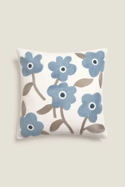 Funda cojín algodón flores