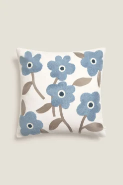 Funda cojín algodón flores