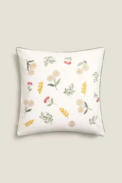 Funda cojín algodón flores