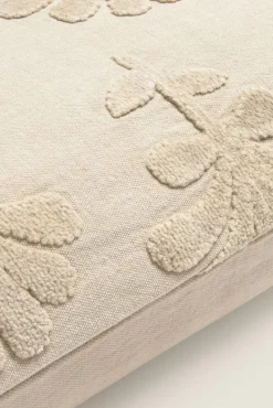 Funda cojín flores bordadas