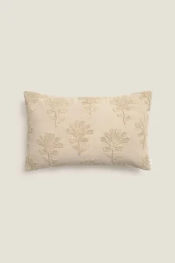 Funda cojín flores bordadas