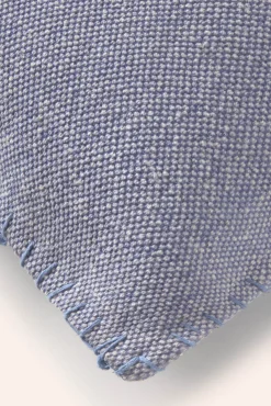Funda de cojín de algodón dhurrie azul Asana