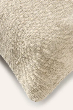 Funda de cojín de lino y algodón beige Arga