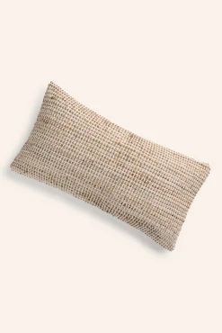 Funda de cojín de yute y algodón crudo West