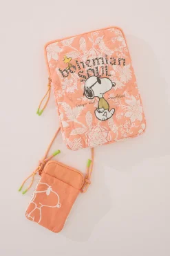 Funda teléfono Snoopy nylon acolchado