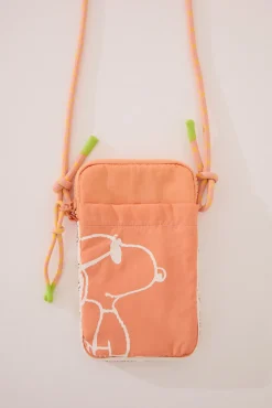 Funda teléfono Snoopy nylon acolchado