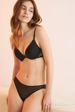 GORGEOUS Sujetador push up encaje tul negro