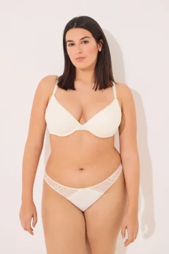 GORGEOUS Sujetador push up encaje y micro marfil