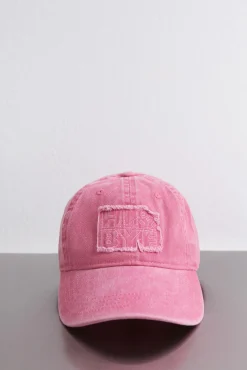 Gorra algodón logo bordado rosa