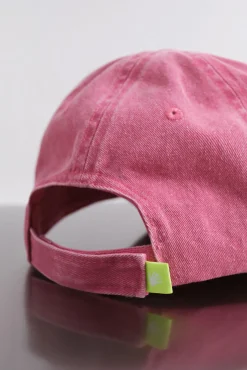 Gorra algodón logo bordado rosa