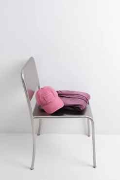 Gorra algodón logo bordado rosa