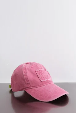 Gorra algodón logo bordado rosa