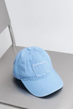 Gorra algodón logo bordado azul claro