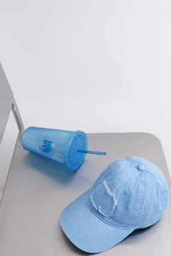 Gorra algodón logo bordado azul claro
