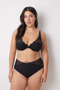 INTUITIVE Sujetador halter relleno encaje negro