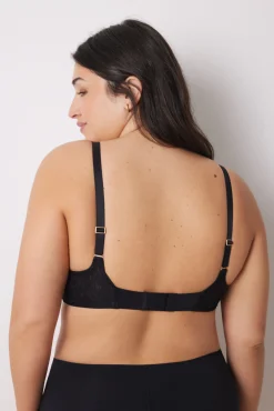 INTUITIVE Sujetador halter relleno encaje negro