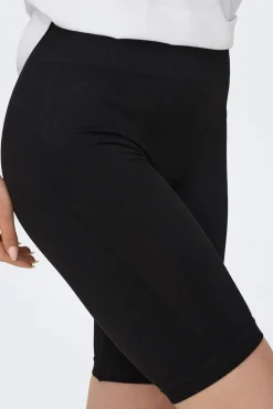 Legging ciclista seamless negro canalé