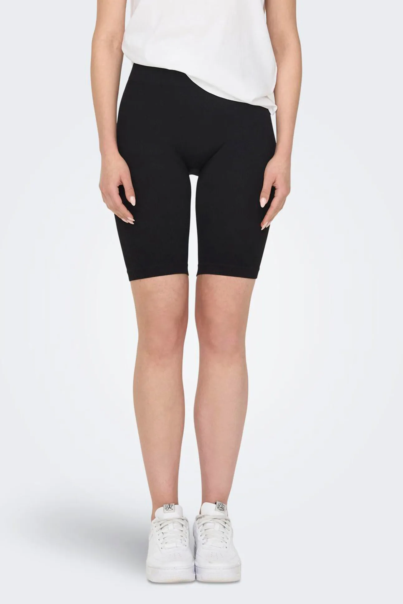 Legging ciclista seamless negro canalé